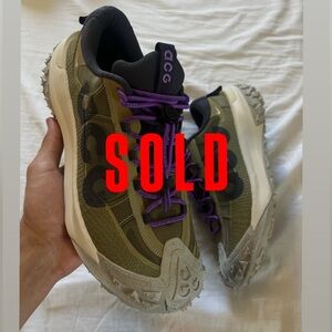 Nike ACG Mountain Fly Low Trail Shoes Olive/Purple Outdoor Hiking | New |Sz 10.5